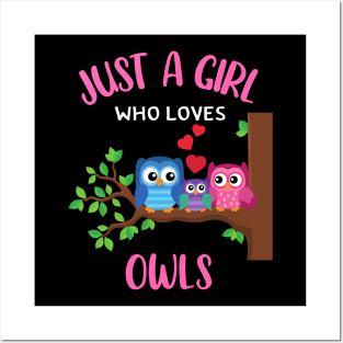 Just a girl who loves Owls Posters and Art